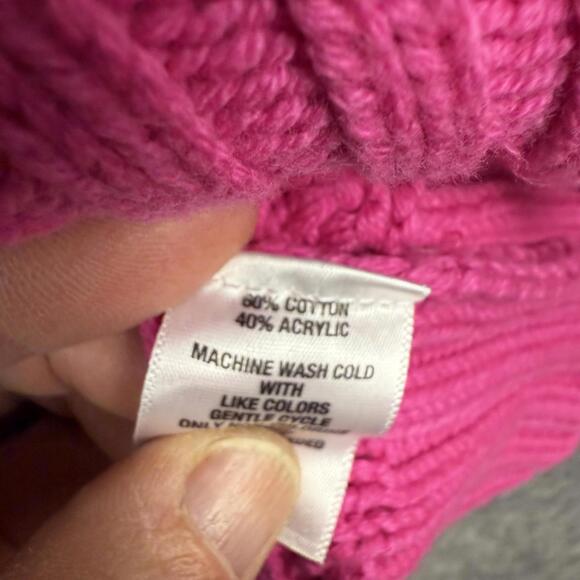 Crown & Ivy Long Sleeve Pullover Sweater Dark Pink Light Pink Size Large NWT 841 - Picture 6 of 7